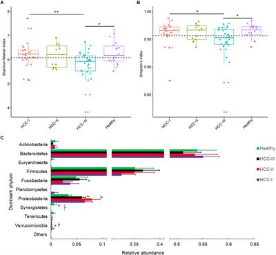 Analysis of the Relationship Between the Degree of Dysbiosis in Gut Microbiota and Prognosis at Different Stages of Primary Hepatocellular Carcinoma